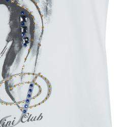 VDP White Swarovski Embellished Printed Tshirt 4 Yrs