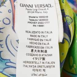 Versace Kids Green Medusa Sunnies Print Silk Shorts 10 Yrs