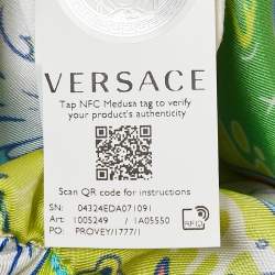 Versace Kids Green Medusa Sunnies Print Silk Shorts 10 Yrs
