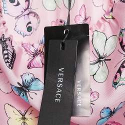 Versace Pink Butterfly Print Silk Trousers 12 Yrs 