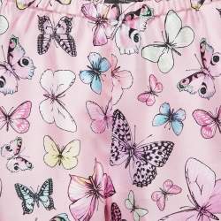 Versace Pink Butterfly Print Silk Trousers 12 Yrs 