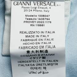 Versace Kids Blue Water Print Denim Shorts 8 Yrs