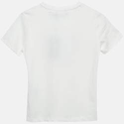 Versace Kids White Medusa Print Cotton Crew Neck T-Shirt 10 Yrs
