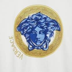 Versace Kids White Medusa Print Cotton Crew Neck T-Shirt 10 Yrs