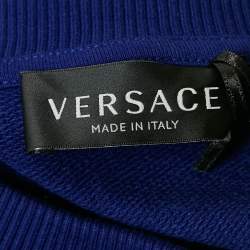 Versace Blue Logo Print Cotton Crew Neck Sweatshirt 10 Yrs