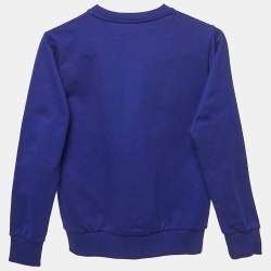 Versace Blue Logo Print Cotton Crew Neck Sweatshirt 10 Yrs