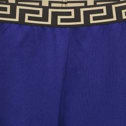 Versace Kids Blue Logo Print Cotton Knit Joggers 10 Yrs