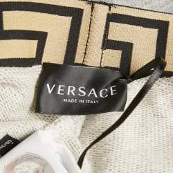 Versace Kids Grey Logo Waist Tape Detail Sweatpants 10 Yrs