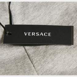 Versace Kids Grey Logo Waist Tape Detail Sweatpants 10 Yrs