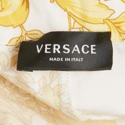 Pre Owned Versace Kids Yellow Barrocco Print Cotton Romper 12-18M