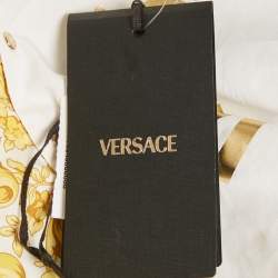 Pre Owned Versace Kids Yellow Barrocco Print Cotton Romper 12-18M