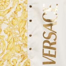 Pre Owned Versace Kids Yellow Barrocco Print Cotton Romper 12-18M