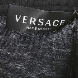 Pre Owned Versace Kids Black Printed Jersey Crewneck T-Shirt 12Yrs
