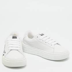 Versace White Leather Greca Sneakers Size 30