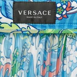 Versace Kids Multicolor/Blue Baroccofest Print Plisse Skirt 10 Yrs