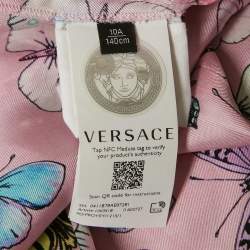 Versace Pink Butterfly Print Silk Trousers 10 Yrs 