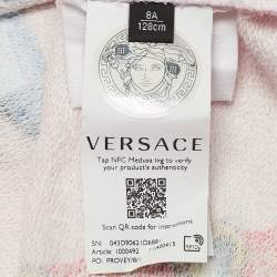 Versace Kids Pink/Blue Starfish Print Cotton Knit Hoodie 8 Yrs 