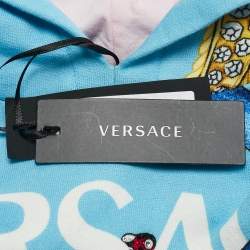 Versace Kids Pink/Blue Starfish Print Cotton Knit Hoodie 8 Yrs 