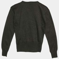Versace Kids Black Lurex Knit Medusa Embellished Sweatshirt 8 Yrs 