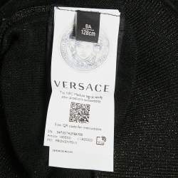 Versace Kids Black Lurex Knit Medusa Embellished Sweatshirt 8 Yrs 