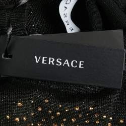 Versace Kids Black Lurex Knit Medusa Embellished Sweatshirt 8 Yrs 