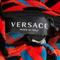 Versace Kids Orange Peel Logo Print Velvet Knit Zip-Up Sweatshirt 10 Yrs