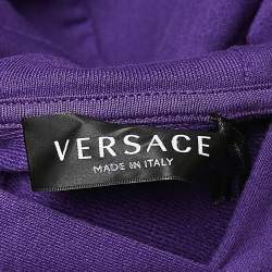 Versace Kids Purple Printed Cotton Hoodie 14 Yrs 