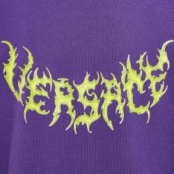Versace Kids Purple Printed Cotton Hoodie 14 Yrs 
