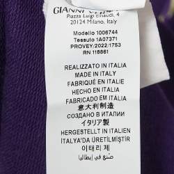 Versace Kids Purple Printed Cotton Hoodie 14 Yrs 