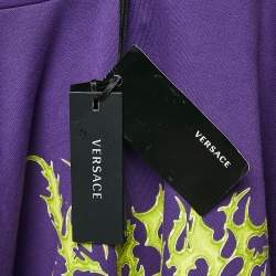 Versace Kids Purple Printed Cotton Hoodie 14 Yrs 