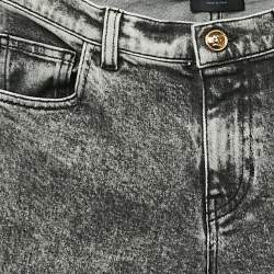 Versace Kids Grey Washed Denim Bermuda Shorts 12 Yrs Waist 28"