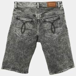 Versace Kids Grey Washed Denim Bermuda Shorts 12 Yrs Waist 28"