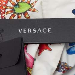 Pre Owned Versace White Sea Animals Printed Cotton Button Front Top 8 Years