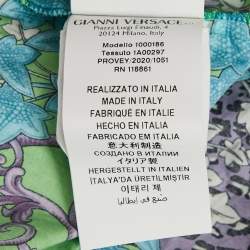 Pre Owned Versace Kids Green Barocco Print Cotton Shirring Dress 8Yrs 