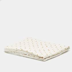 Pre Owned Young Versace White Medusa Print Cotton Baby Blanket 