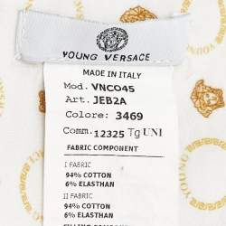 Pre Owned Young Versace White Medusa Print Cotton Baby Blanket 