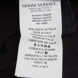 Pre Owned Versace Kids Black Logo Embroidered Cotton T-Shirt 12 Yrs