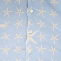 Pre Owned Versace Kids Blue Star Print Cotton Set 36M