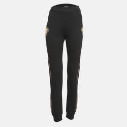 Versace Black Medusa Print Cotton Knit Joggers 14 Yrs
