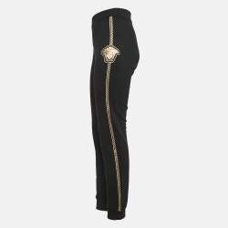 Versace Black Medusa Print Cotton Knit Joggers 14 Yrs