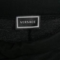 Versace Black Medusa Print Cotton Knit Joggers 14 Yrs