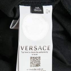 Versace Black Medusa Print Cotton Knit Joggers 14 Yrs