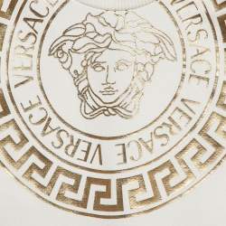 Versace Kids White Medusa Print Cotton Knit Dress 18-24 M