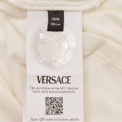 Versace Kids White L'Ancora Print Cotton Crew Neck T-Shirt 36 M