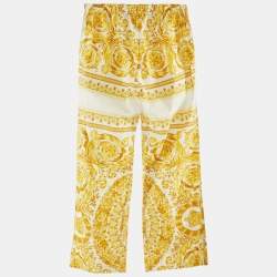Versace White printed Cotton Pants 14R