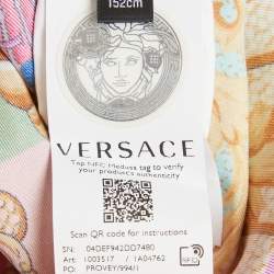 Pre Owned Versace Multicolor Ventagli Print Silk Shirt Dress 12 Yrs