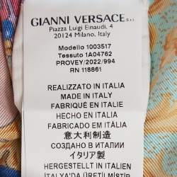Pre Owned Versace Multicolor Ventagli Print Silk Shirt Dress 12 Yrs