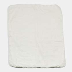 Pre Owned Young Versace White Printed Cotton Infant Baby Blanket 
