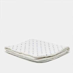 Pre Owned Young Versace White Printed Cotton Infant Baby Blanket 