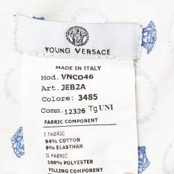 Pre Owned Young Versace White Printed Cotton Infant Baby Blanket 